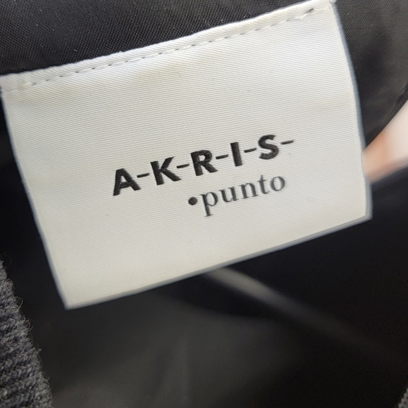 Akris Punto Mock-Neck Houndstooth Grey Striped Longsleve Sweater Dress - Picture 7 of 8